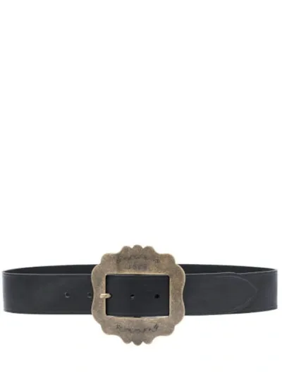 Isabel Marant Large Buckle Leather Belt In Black