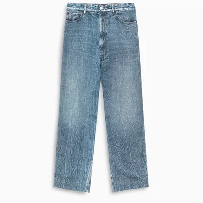 Balenciaga Trompe-l'ail Baggy Jeans In Light Blue