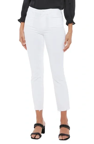 Paige Cindy High Rise Cropped Straight Jeans In Crisp White In Nocolor