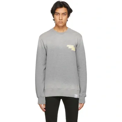 Golden Goose Sweatshirt Archibald Crewneck Writable Tape/water/ In Grey