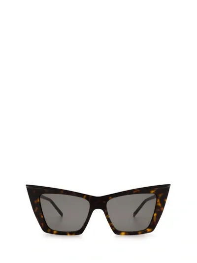 Saint Laurent Eyewear Cat In Brown