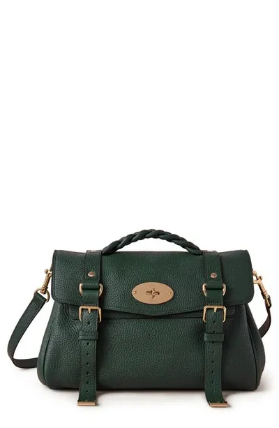 Mulberry Green Alexa Leather Satchel Bag In  Green