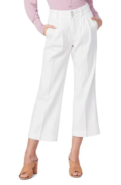 Paige Anessa High Waist Crop Wide Leg Jeans In White