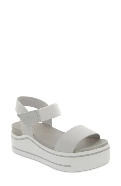 Mia Olita Vegan Suede Platform Sandal In Off-white