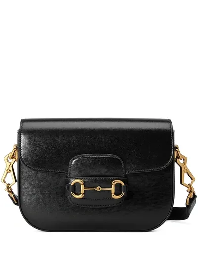 Gucci 1955 Horsebit Mini Grained-leather Shoulder Bag In Black