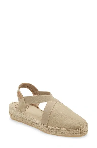 Toni Pons Verona Wedge Espadrille In Stone Fabric