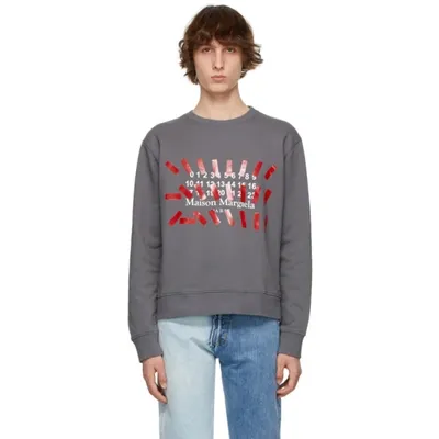 Maison Margiela Number-print Logo Sweatshirt In 814 Storm