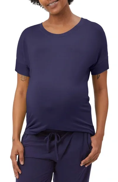 Stowaway Collection Maternity Lounge T-shirt In Navy