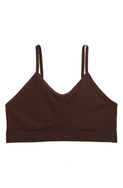 Nordstrom Kids' Seamless Bralette In Brown Coffee