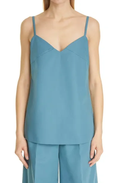 Max Mara Austria Cotton And Gabardine Camisole In Blue