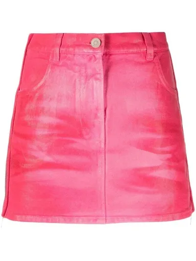 Givenchy Pink Denim Zip Miniskirt In Purple