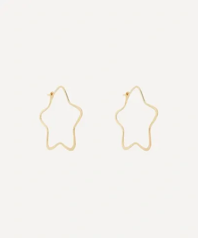 Melissa Joy Manning 14ct Gold Extra Small Star Hoop Earrings