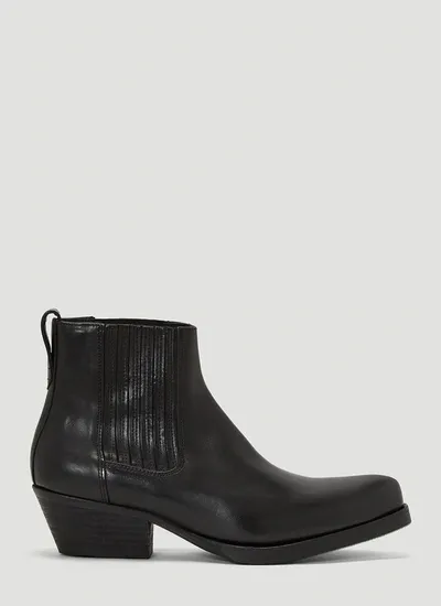 Our Legacy Cuban-heel Leather Boots In Black