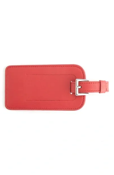 Royce Leather Luggage Tag In Red