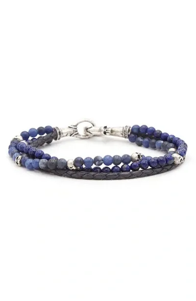 John Varvatos Mutistrand Skull Bracelet In Blue