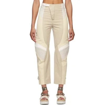 Stella Mccartney Brooke Color-block Paneled Twill Tapered Pants In Vanilla