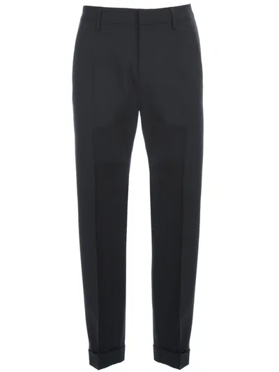 Dsquared2 Logo Plaque Cigarette Trousers In Black