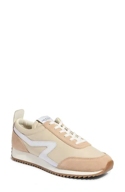 Rag & Bone Retro Runner Suede And Leather-trimmed Recycled Shell Sneakers In Beige