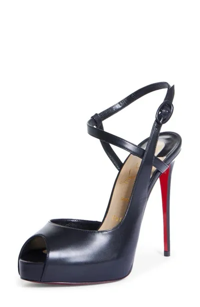 Christian Louboutin Jenlove Ankle Strap Peep Toe Stiletto In Black