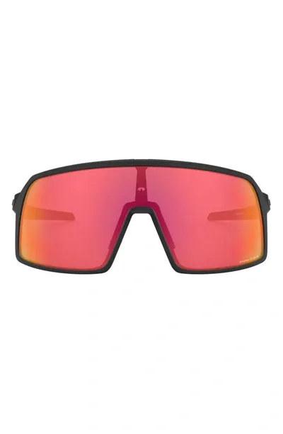 Oakley Sutro S 128mm Prizm™ Wrap Shield Sunglasses In Pol Black