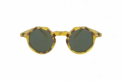 Lesca Yoga Round Frame Sunglasses In Yellow