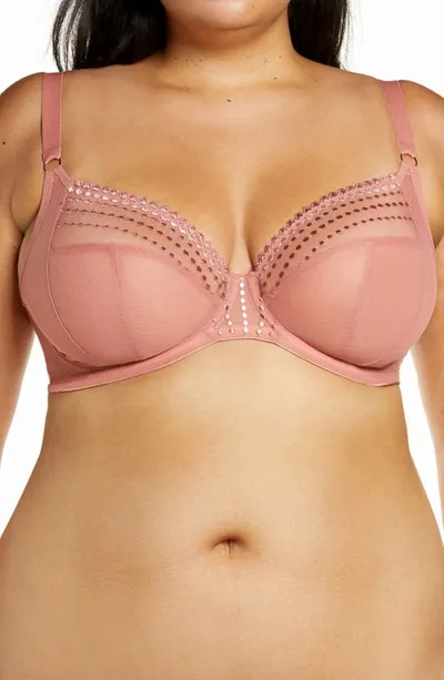 Elomi Matilda Full Figure Underwire Plunge Bra In Rose Gold