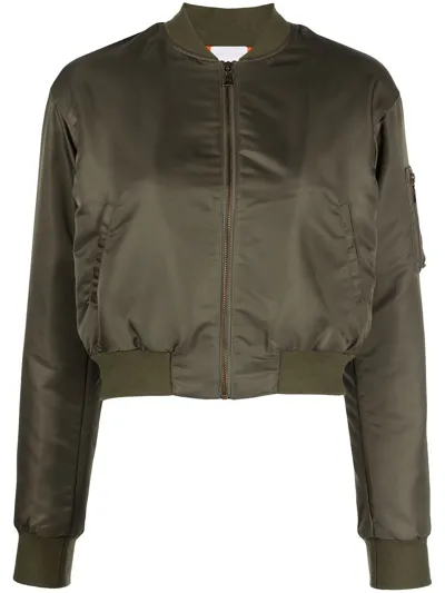 John Elliott Hunter Cropped Bomber Jacket In Grün