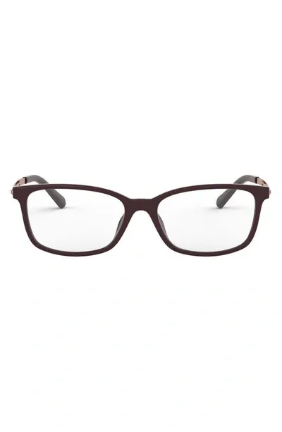 Michael Kors 54mm Rectangular Optical Glasses In Cordovan