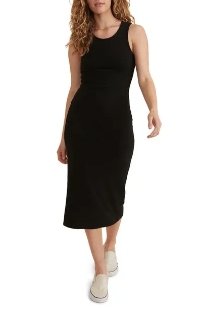 Marine Layer Lexi Ribbed Body-con Midi Dress In Black