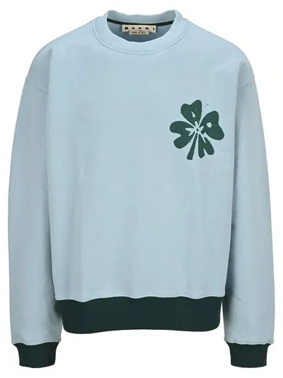 Marni Flower Print Sweatshirt In Blue