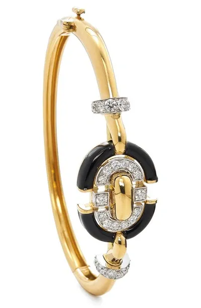 David Webb Motif Unity Bangle Bracelet In Yellow Gold