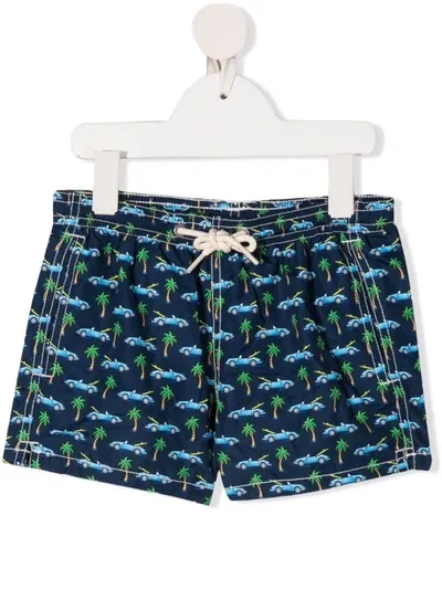 Mc2 Saint Barth Jean Printed Swim Shorts In Blau