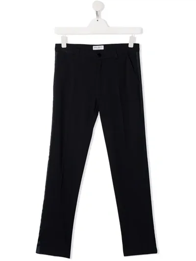 Paolo Pecora Mid-rise Side-stripe Trousers In Blau