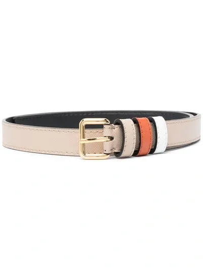 Marni Buckle-fastening Leather Belt In Neutrals