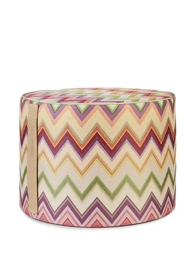 Missoni Agadir Chevron-embroidered Pouffe In Orange