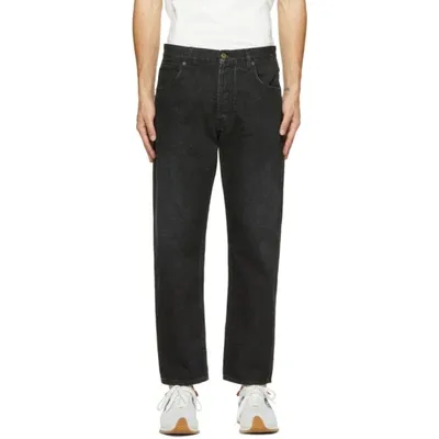 Loewe Anagram-print Straight-leg Jeans In Black