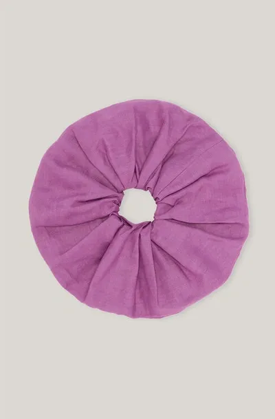 Ganni Linen Scrunchie Iris Orchid One Size