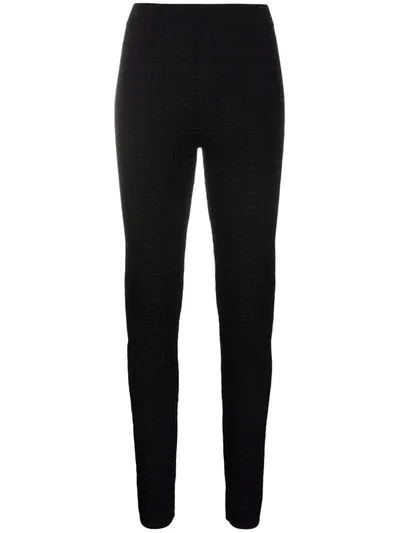 Givenchy Monogram-pattern Knitted Leggings In Black