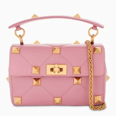 Valentino Garavani Hyacinth Pink Roman Roman Stud The Shoulder Medium Bag In Purple