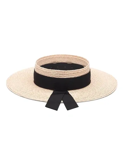 Eugenia Kim Lettie Grosgrain Band Visor In Natural