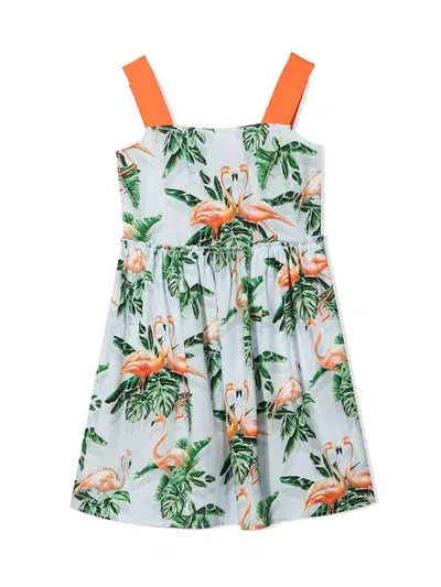 Stella Mccartney Kids' Graphic-print Sleeveless Dress In Green