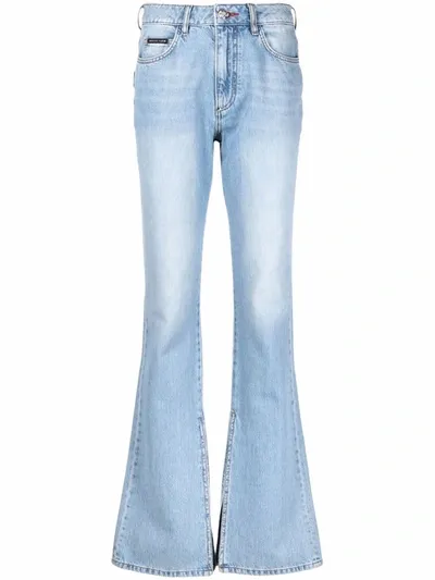 Philipp Plein High-waisted Flared Jeans In Blue