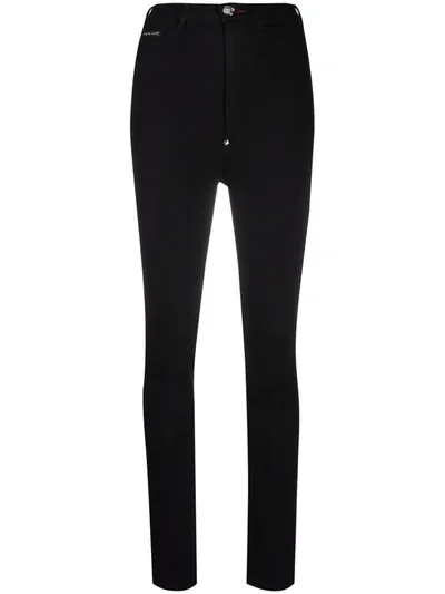 Philipp Plein Super High-waisted Denim Jeggings In Schwarz