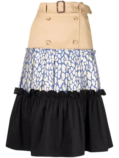 Moschino Panelled Midi Skirt In Black