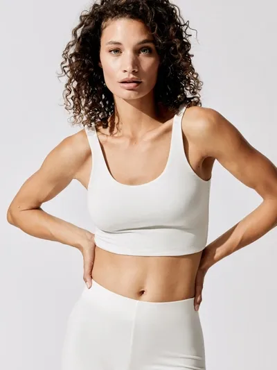 Skin Clio Crop Top - Reversible Sage/bone - Size M In White