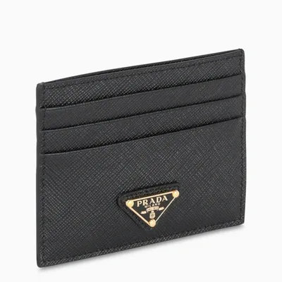 Prada Black Card Holder In Saffiano