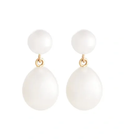 Sophie Bille Brahe Venus L'eau 14kt Gold Earrings With Pearls