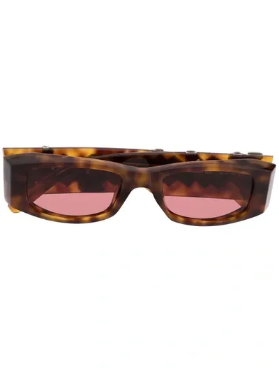 Palm Angels Rectangle-frame Palm Sunglasses In Brown