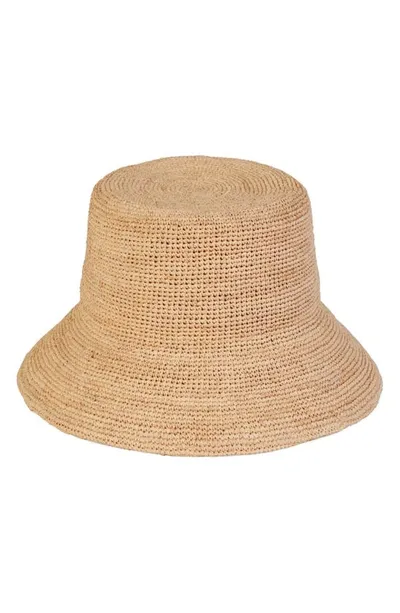 Lack Of Color Interwoven-design Bucket Hat In Natural Beige