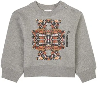 Burberry Babies' Bear-print Long-sleeve Sweatshirt In Grey Melange